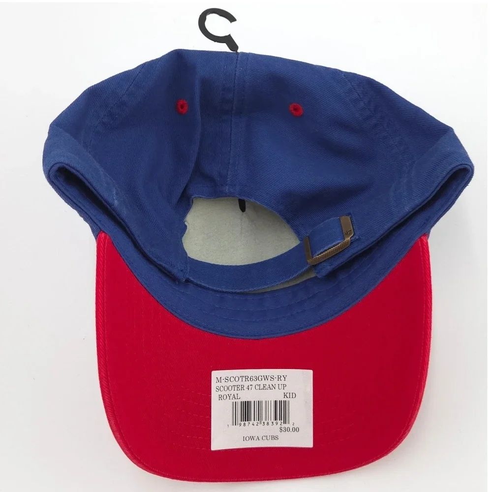 '47 Brand Iowa Cubs Baseball Hat KIDS Blue White Red Scooter Clean Up‎ Cap NEW